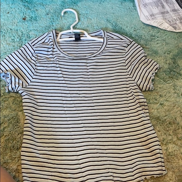 Blue and Black Ruffled Forever 21 Top - Picture 3 of 6